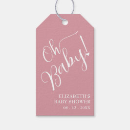 Oh Baby! Roze Meisje Baby Shower Cadeaulabel