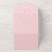 Oh Baby Roze Minimale Baby shower All In One Uitnodiging (Buitenkant)