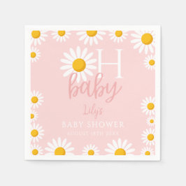 Oh Baby Roze Modern Daisy Baby shower Servet