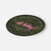 Oh Baby Roze Neon Boxwood Baby shower Papieren Bordje (Gekanteld)