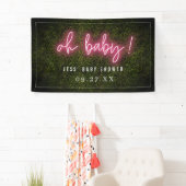 Oh Baby Roze Neon Boxwood Baby shower Spandoek (Insitu)