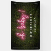 Oh Baby Roze Neon Boxwood Baby shower Spandoek (Verticaal)