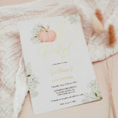 Oh Baby roze pompoen bloemenmeisje baby shower Folie Uitnodiging