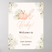 Oh Baby roze pompoen bloemenmeisje baby shower Poster (Voorkant)