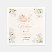 Oh Baby roze pompoen bloemenmeisje baby shower Servet (Voorkant)
