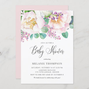 Oh Baby Roze pony's en Eucalyptus Baby shower Kaart