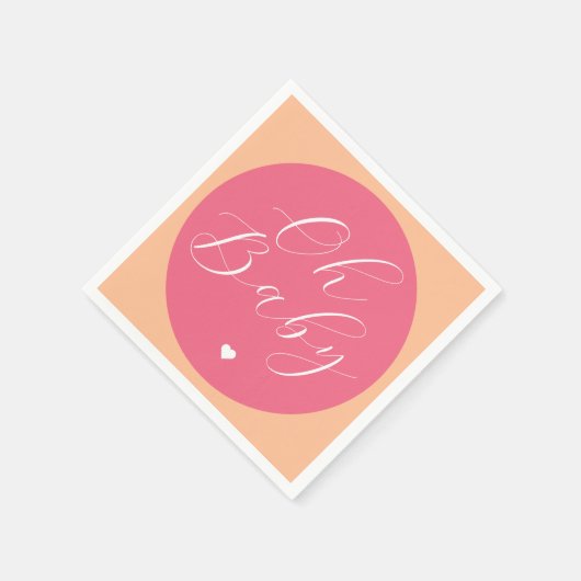 Oh baby roze retro minimaal baby shower servet (Hoek)