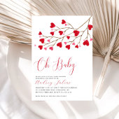 Oh Baby roze rode harten Valentijns Baby shower Kaart