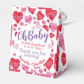 Oh Baby Roze Rood Sweethearts Baby shower Wit Bedankdoosjes (Achterkant)
