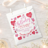 Oh Baby Roze Rood Sweethearts Baby shower Wit Bedankzakje (Geknipt)