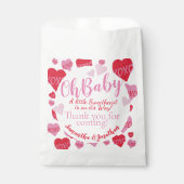 Oh Baby Roze Rood Sweethearts Baby shower Wit Bedankzakje (Voorkant)