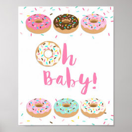 Oh Baby! Roze schoenbord Donut Sprinkle Poster