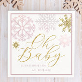 Oh Baby Roze Snowflake Douche Servetten