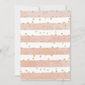 Oh Baby Roze Stripe Glitter Baby shower Kaart (Achterkant)