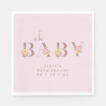 Oh Baby roze Type en Rozen Baby shower