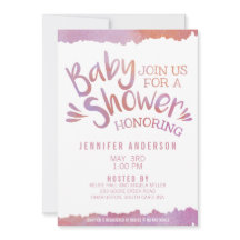 Oh Baby roze Waterverf Baby shower