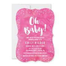 Oh Baby roze Waterverf Baby shower