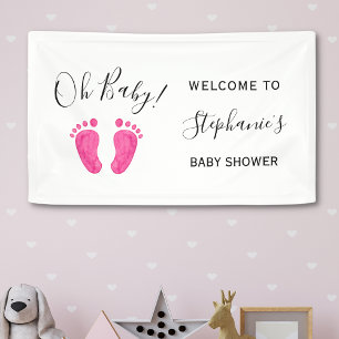 Oh Baby roze WelkomstBaby shower Spandoek