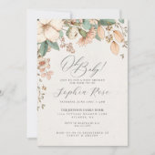 Oh Baby roze wilde bloem bloemenmeisje baby shower (Voorkant)