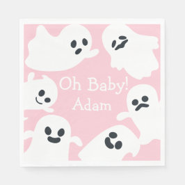 Oh Baby! Roze & Wit Halloween Herfst Baby shower Servet