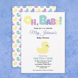Oh Baby Rubber Eend Geslacht Neutrale Baby Shower Kaart