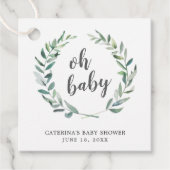 Oh Baby Rustic Greenery Gender Neutral Baby shower Bedankjes Labels (Voorkant)