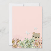 Oh Baby Rustic Greenery Teddy Bear Baby shower Kaart (Achterkant)