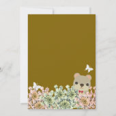 Oh Baby Rustic Greenery Teddy Bear Brown Baby Kaart (Achterkant)