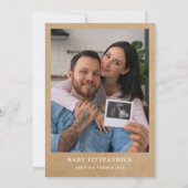 Oh Baby Rustic Kraft Foto Baby shower Kaart (Achterkant)