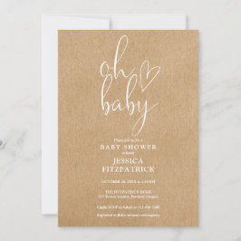 Oh Baby Rustiek Kraft Boho All In One Baby Shower Kaart