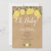 Oh Baby Rustieke Boho Citroenen Baby Shower Kaart (Voorkant)