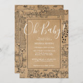 Oh Baby Rustieke Katten Baby Shower Kaart (Voorkant / Achterkant)