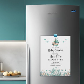 "Oh, Baby" Rustieke Nautisch Blauw Baby shower Mag