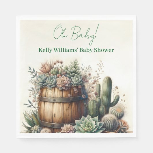 Oh Baby! Rustieke vetplanten en cactussen Baby sho Servet (Voorkant)