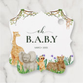 Oh baby Safar Dier Oerwoud Wit Baby shower Bedankjes Labels (Achterkant)