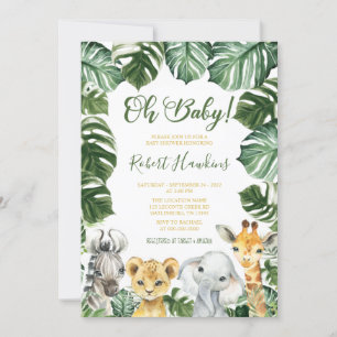 Oh Baby Safari Animal Baby shower Uitnodiging