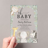 Oh Baby Safari Animal Boy's Baby shower Acryl Uitnodigingen (Insitu (Draagbaar))