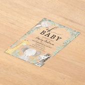 Oh Baby Safari Animal Boy's Baby shower Acryl Uitnodigingen (Laagn)