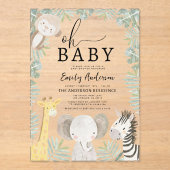 Oh Baby Safari Animal Boy's Baby shower Acryl Uitnodigingen (Voorkant)