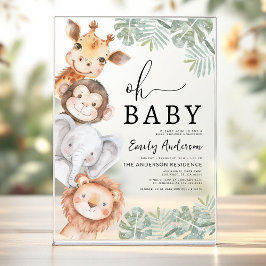 Oh Baby Safari Animal Boy's Baby shower Acryl Uitnodigingen