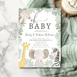 Oh Baby Safari Animal Boy's Couples Baby shower Kaart