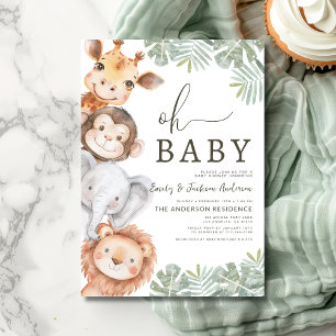 Oh Baby Safari Animal Couples Baby shower Kaart