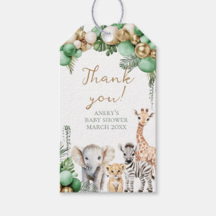 Oh Baby Safari Animal Oerwoud Green Baby shower Cadeaulabel
