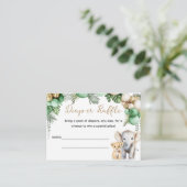 Oh Baby Safari Animal Oerwoud Green Baby shower Informatiekaartje (Staand voorkant)