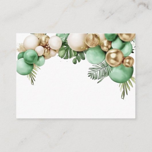 Oh Baby Safari Animal Oerwoud Green Baby shower Informatiekaartje (Achterkant)