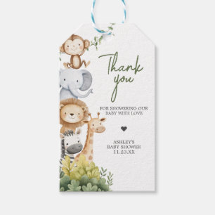 Oh Baby Safari Animals Baby shower Favoriet Tags Cadeaulabel