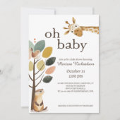 Oh Baby Safari Animals Baby shower Kaart (Voorkant)