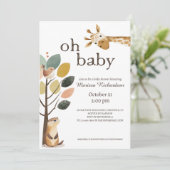 Oh Baby Safari Animals Baby shower Kaart (Staand voorkant)