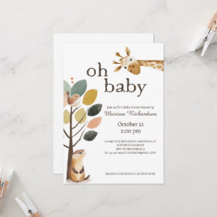 Oh Baby Safari Animals Baby shower Kaart