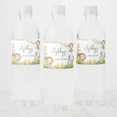Oh Baby Safari Animals Baby shower Waterfles Etiket (Flessen)